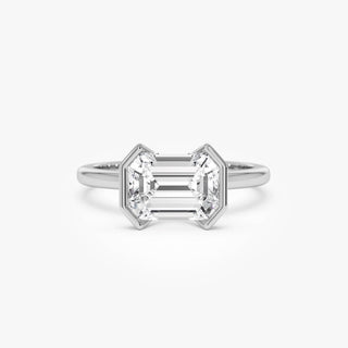 Emerald Pave Engagement Ring – 1 CT Lab Grown Diamond
