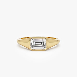 Emerald Pave Engagement Ring – 1 CT Lab Grown Diamond