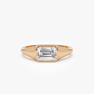 Emerald Pave Engagement Ring – 1 CT Lab Grown Diamond