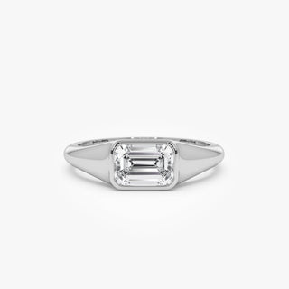 Emerald Pave Engagement Ring – 1 CT Lab Grown Diamond