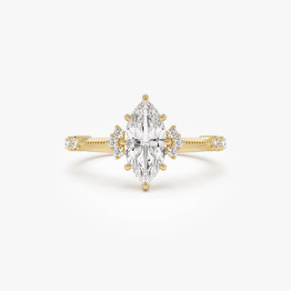 Emerald Pave Engagement Ring – 1 CT Lab Grown Diamond