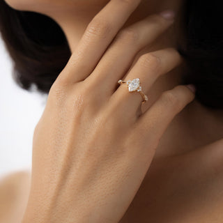 Emerald Pave Engagement Ring – 1 CT Lab Grown Diamond