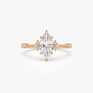 Emerald Pave Engagement Ring – 1 CT Lab Grown Diamond