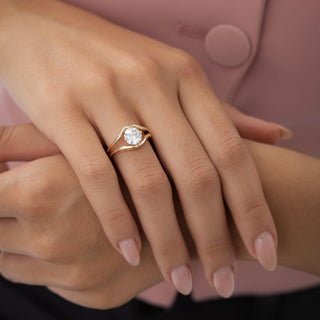 Emerald Pave Engagement Ring – 1 CT Lab Grown Diamond