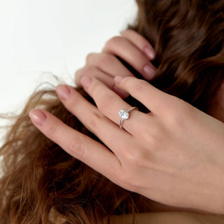 Emerald Pave Engagement Ring – 1 CT Lab Grown Diamond