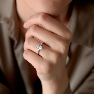 Emerald Pave Engagement Ring – 1 CT Lab Grown Diamond
