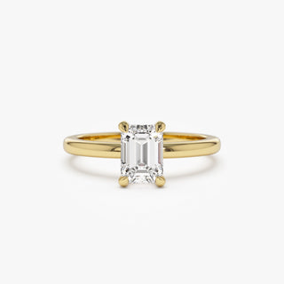 Emerald Pave Engagement Ring – 1 CT Lab Grown Diamond