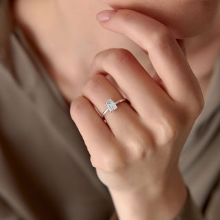 Emerald Pave Engagement Ring – 1 CT Lab Grown Diamond