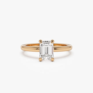 Emerald Pave Engagement Ring – 1 CT Lab Grown Diamond