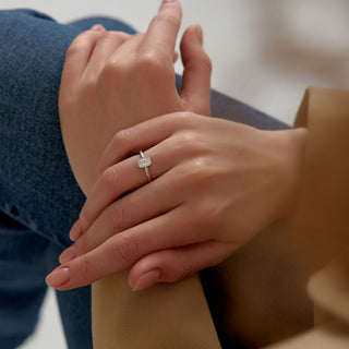 Emerald Pave Engagement Ring – 1 CT Lab Grown Diamond