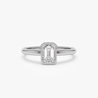 Emerald Pave Engagement Ring – 1 CT Lab Grown Diamond