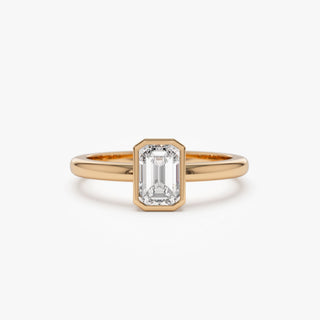 Emerald Pave Engagement Ring – 1 CT Lab Grown Diamond