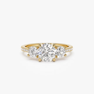Emerald Pave Engagement Ring – 1 CT Lab Grown Diamond