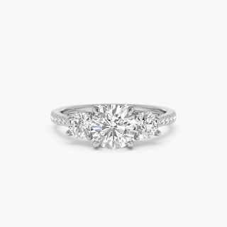 Emerald Pave Engagement Ring – 1 CT Lab Grown Diamond
