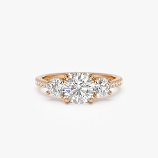 Emerald Pave Engagement Ring – 1 CT Lab Grown Diamond