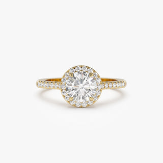 Emerald Pave Engagement Ring – 1 CT Lab Grown Diamond