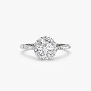 Emerald Pave Engagement Ring – 1 CT Lab Grown Diamond