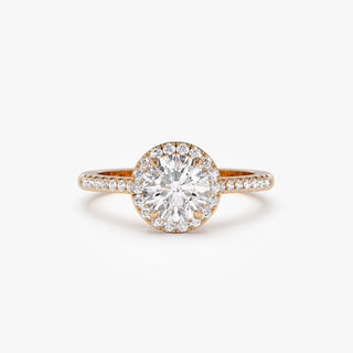 Emerald Pave Engagement Ring – 1 CT Lab Grown Diamond