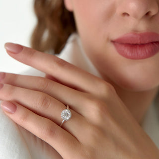 Emerald Pave Engagement Ring – 1 CT Lab Grown Diamond