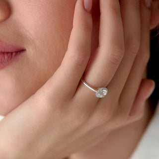 Emerald Pave Engagement Ring – 1 CT Lab Grown Diamond