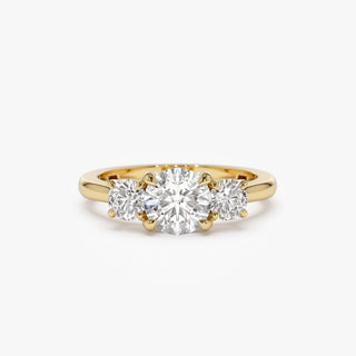 Emerald Pave Engagement Ring – 1 CT Lab Grown Diamond