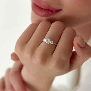Emerald Pave Engagement Ring – 1 CT Lab Grown Diamond