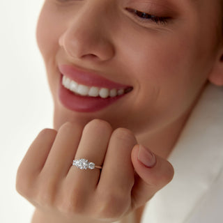 Emerald Pave Engagement Ring – 1 CT Lab Grown Diamond