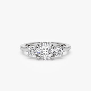 Emerald Pave Engagement Ring – 1 CT Lab Grown Diamond