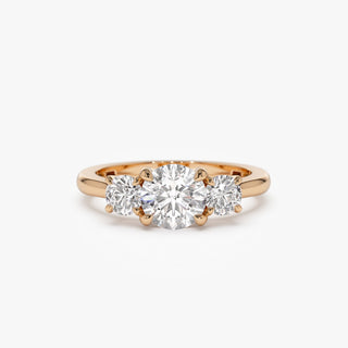 Emerald Pave Engagement Ring – 1 CT Lab Grown Diamond