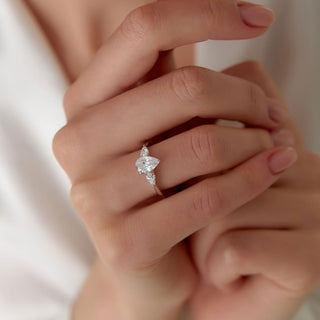 Emerald Pave Engagement Ring – 1 CT Lab Grown Diamond
