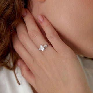 Emerald Pave Engagement Ring – 1 CT Lab Grown Diamond