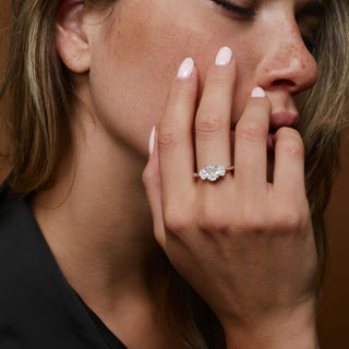 Emerald Pave Engagement Ring – 1 CT Lab Grown Diamond
