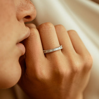 2.78 TCW Marquise Diamond Full Eternity DEF/VVS Lab Grown Wedding Band