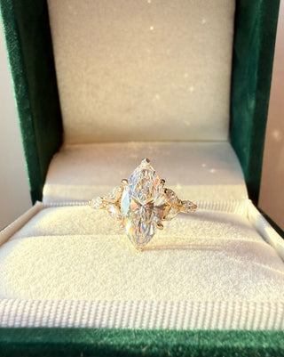 Emerald Pave Engagement Ring – 1 CT Lab Grown Diamond