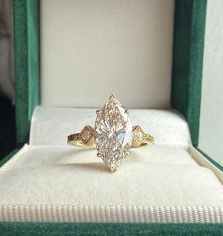 Emerald Pave Engagement Ring – 1 CT Lab Grown Diamond