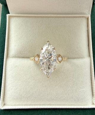 Emerald Pave Engagement Ring – 1 CT Lab Grown Diamond