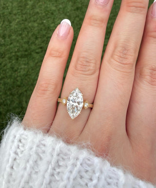Emerald Pave Engagement Ring – 1 CT Lab Grown Diamond