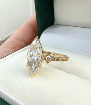 Emerald Pave Engagement Ring – 1 CT Lab Grown Diamond