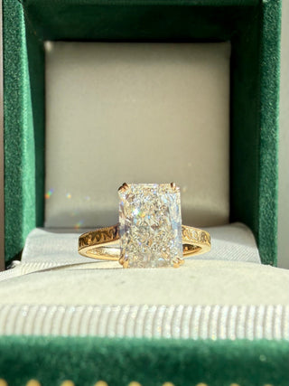Emerald Pave Engagement Ring – 1 CT Lab Grown Diamond
