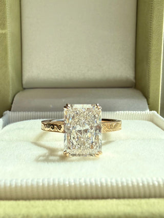 Emerald Pave Engagement Ring – 1 CT Lab Grown Diamond