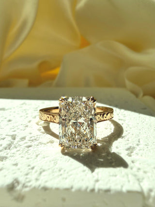 Emerald Pave Engagement Ring – 1 CT Lab Grown Diamond