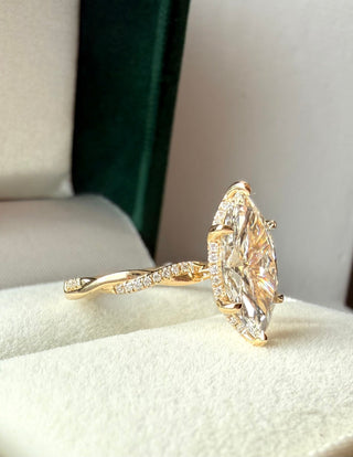 Emerald Pave Engagement Ring – 1 CT Lab Grown Diamond
