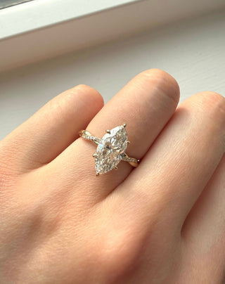 Emerald Pave Engagement Ring – 1 CT Lab Grown Diamond