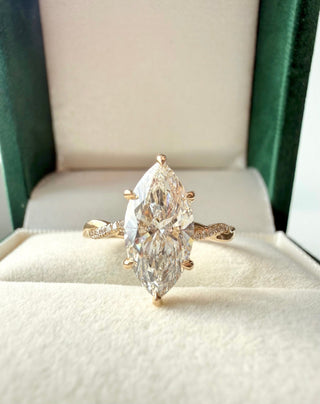 Emerald Pave Engagement Ring – 1 CT Lab Grown Diamond