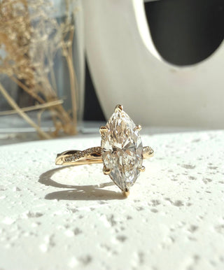 Emerald Pave Engagement Ring – 1 CT Lab Grown Diamond