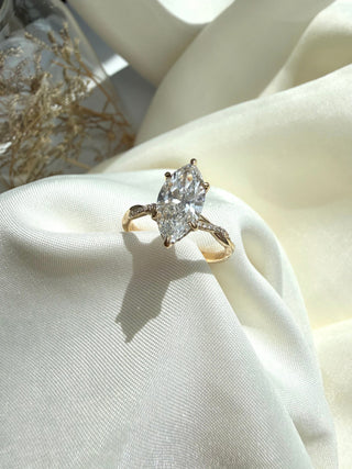 Emerald Pave Engagement Ring – 1 CT Lab Grown Diamond
