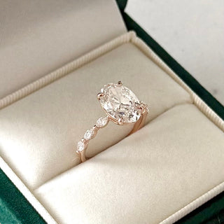 Emerald Pave Engagement Ring – 1 CT Lab Grown Diamond