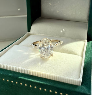 Emerald Pave Engagement Ring – 1 CT Lab Grown Diamond
