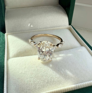 Emerald Pave Engagement Ring – 1 CT Lab Grown Diamond