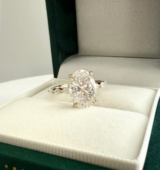 Emerald Pave Engagement Ring – 1 CT Lab Grown Diamond